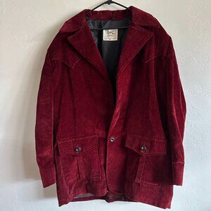 Vintage H Bar C Red Velvet / Corduroy Coat